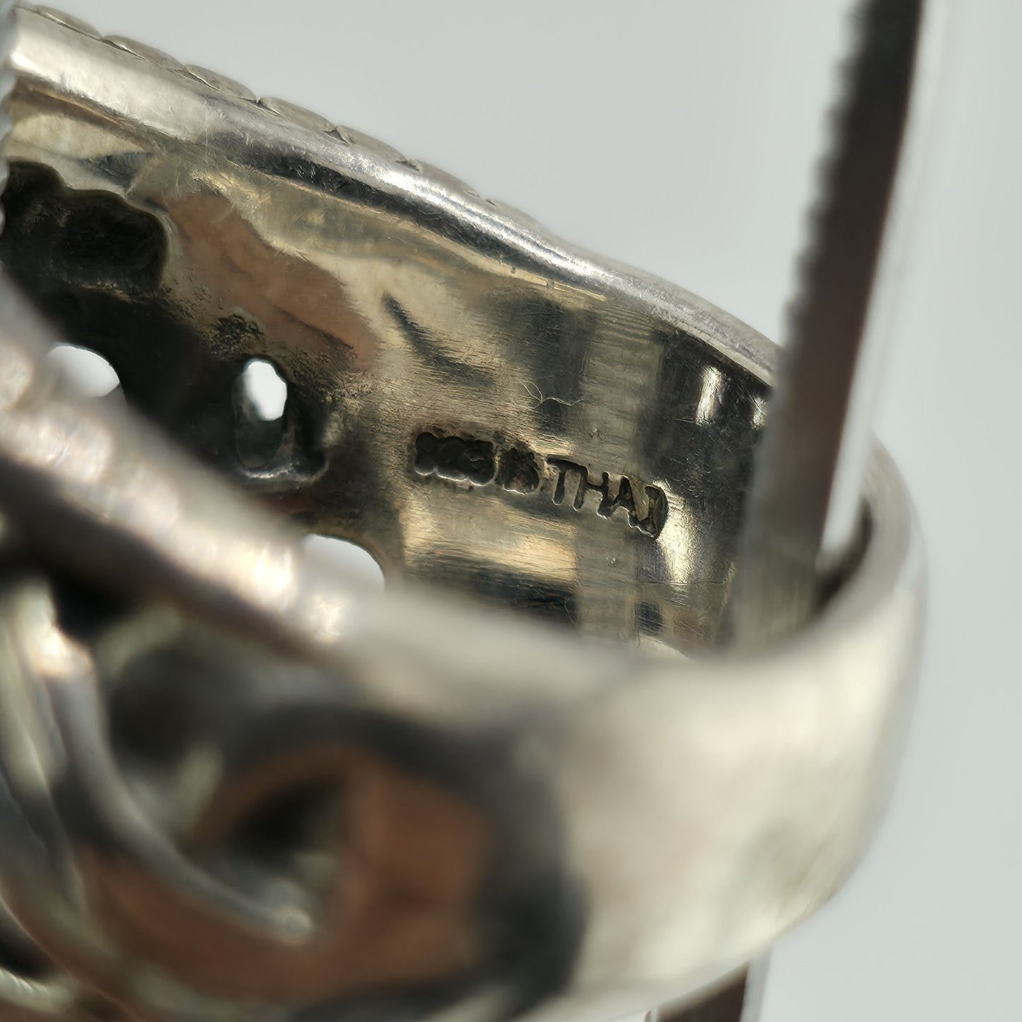 STERLING SILVER Ring 925 BYZANTINE DOME BRAIDED  Abstract Puff BAND Vintage 8