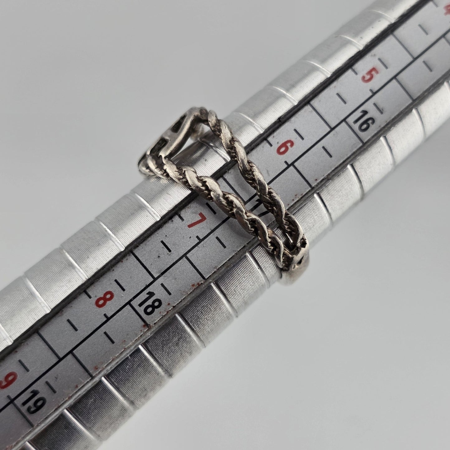 Narcotics Anonymous Sterling Silver Rope Ring  925 NA Size 6.25 Tapered Sober