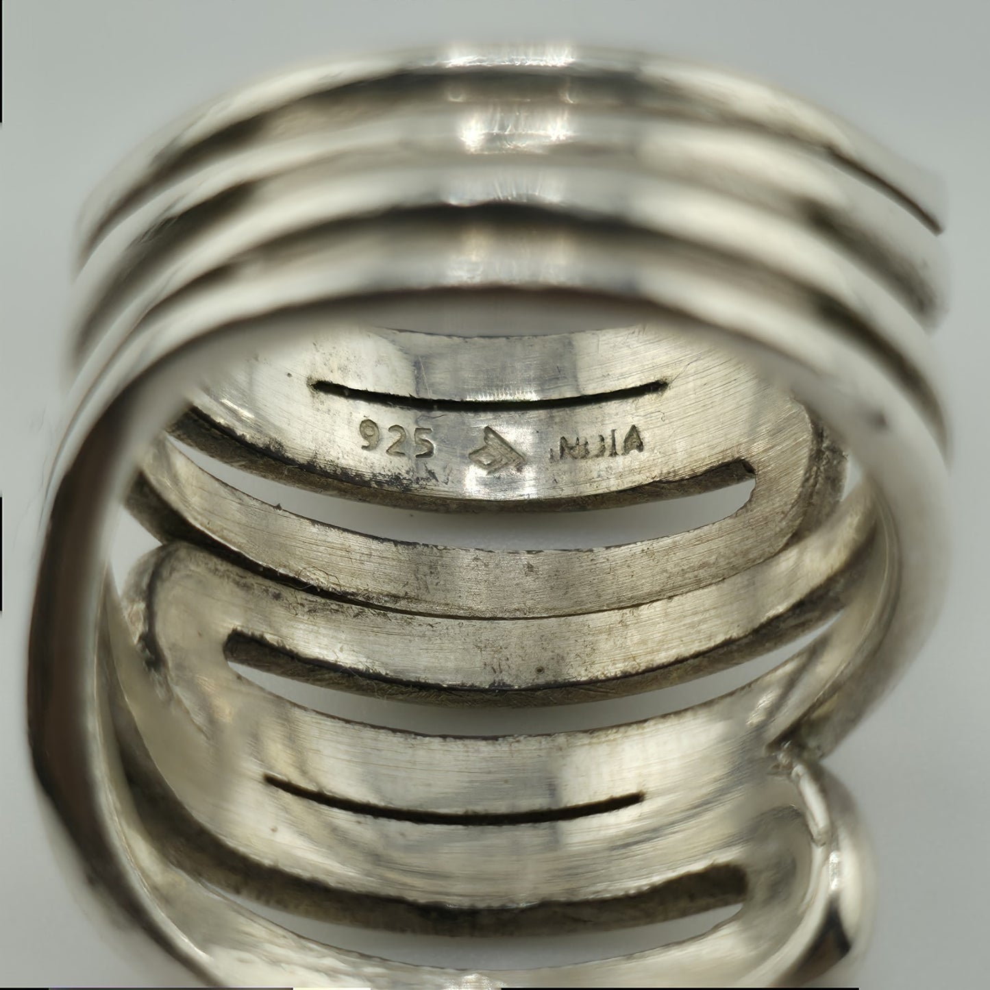 Silpada Ring Heavy Sterling Silver Bold MODERN MAZE 1" Wide Size 7 Retired