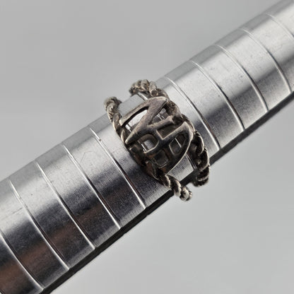 Narcotics Anonymous Sterling Silver Rope Ring  925 NA Size 6.25 Tapered Sober