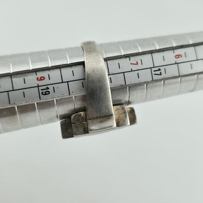 Sterling Silver Ring Mid Century Brutalist Abstract Native M.R Mexico Size 8