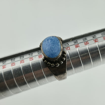 Sterling Silver Ring Oval Turquoise Size 8.76 Vintage