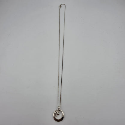 I Love You To The Moon and Back Necklace 925 Sterling Silver Heart Swirl Patina