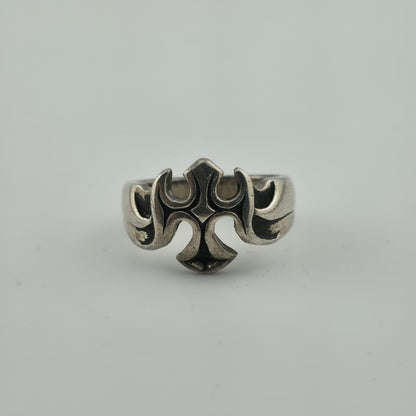 Sterling Silver Ring Gothic Cross Religious  Heavy 10g Size 9.75 Vintage Punk