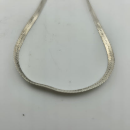 Sterling Silver Herringbone Necklace Solid 925 Italian Chain 18 Inches