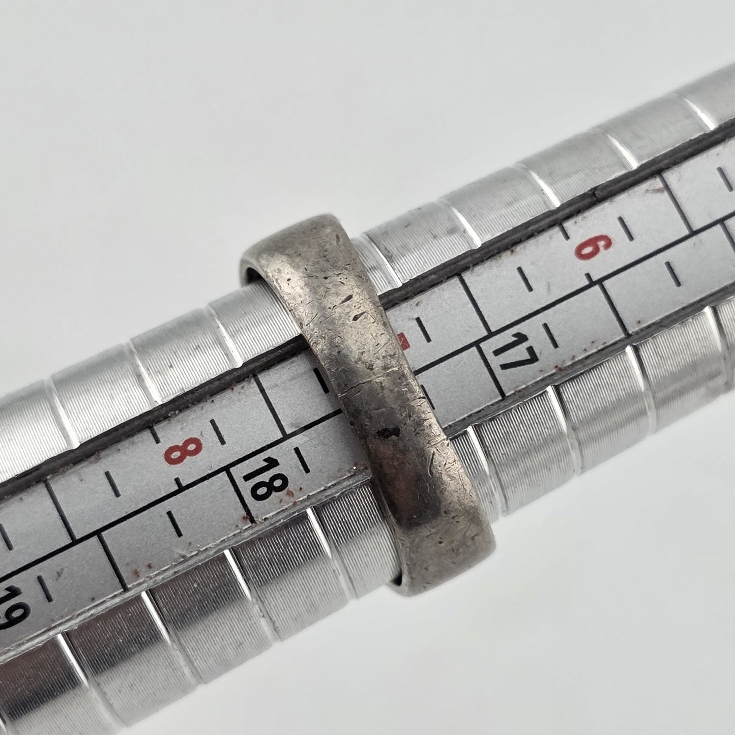 Ring Modernist Sterling Silver green Malachite Band  7 Chipped Stone Vintage