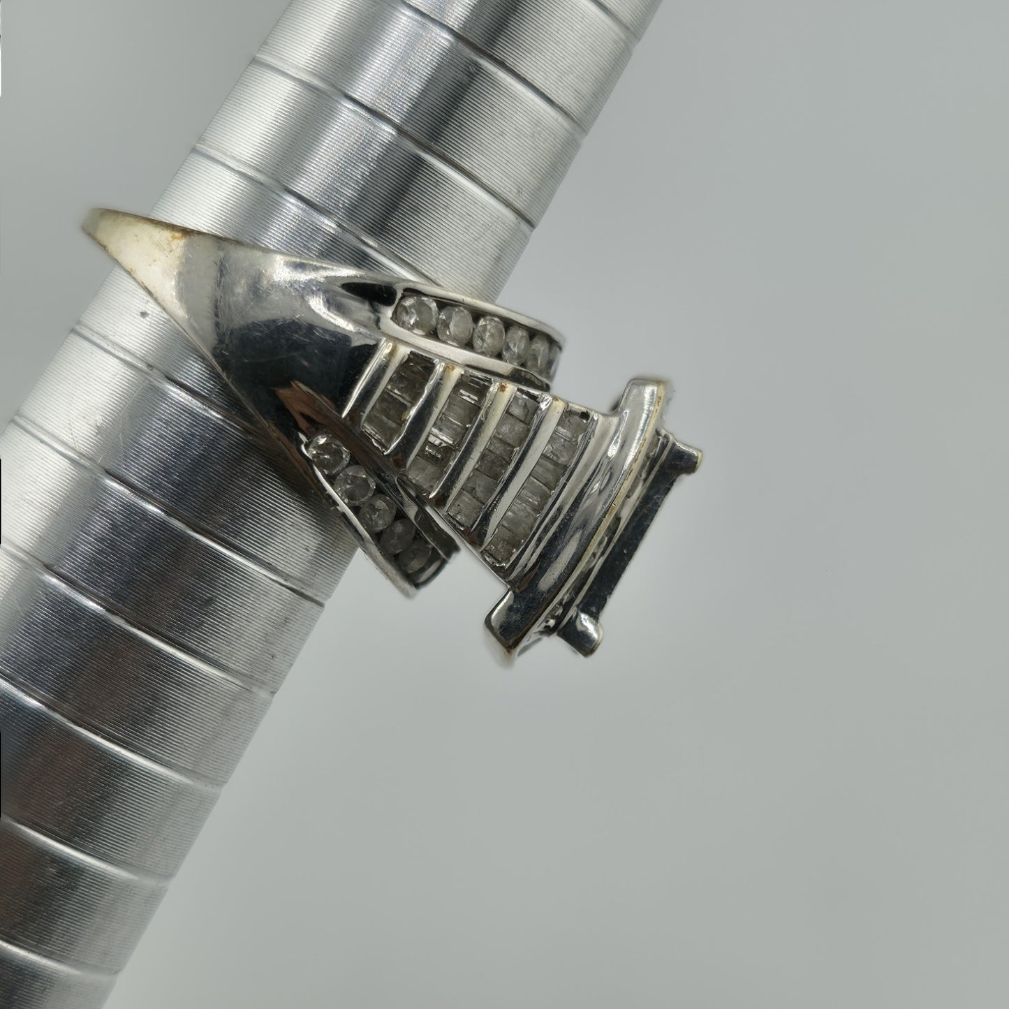 3 CT Diamond 10K Whit Ring Wedding Anniversary Princess cut Diamond Women 7