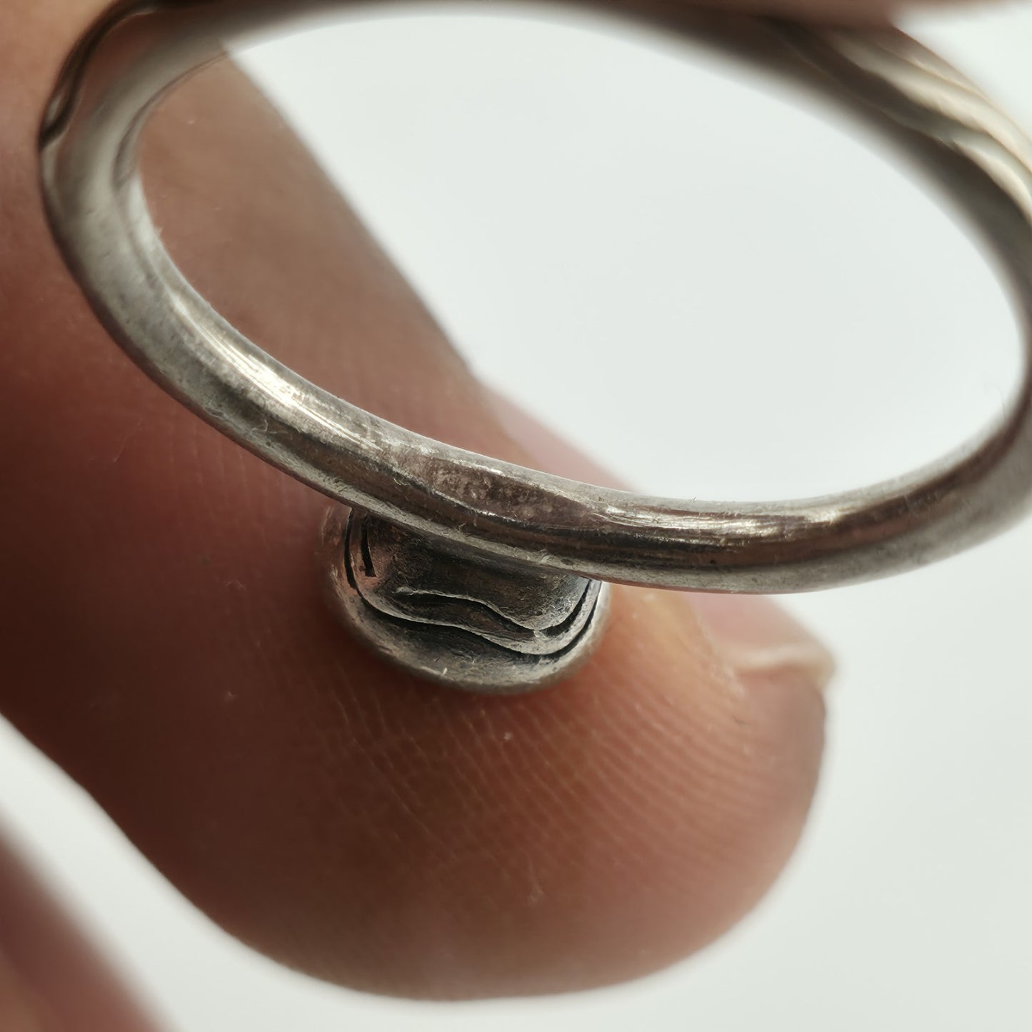 Sterling Silver Ring Blue Stone Size 9.25 Stackable Dainty Cute Artisan