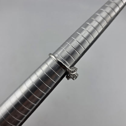 Sterling Silver Ring  925 Size 6.75 White Colorless Stone