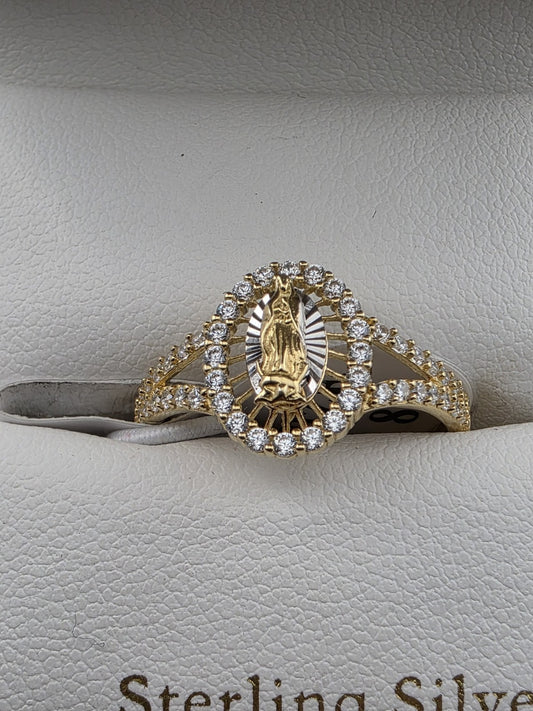Cynthia Rowley Sterling Silver 925 Madonna Ring 8 Catholic Christian Oval Sm New