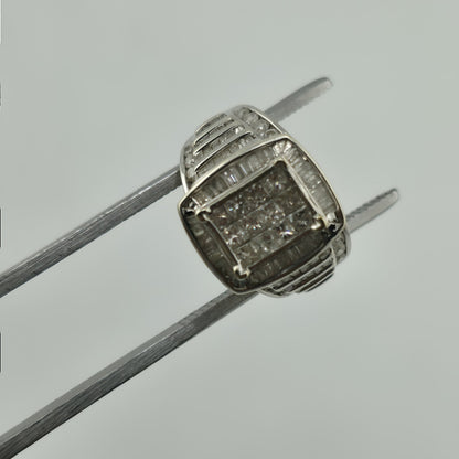 3 CT Diamond 10K Whit Ring Wedding Anniversary Princess cut Diamond Women 7