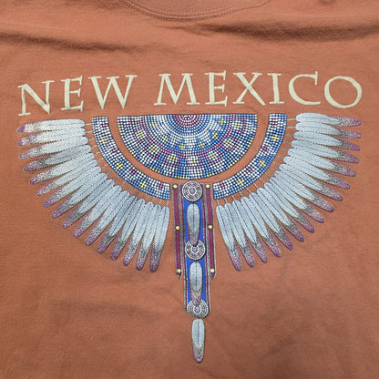 Vintage New Mexico T Shirt Mens Large Rust Brown Native American Graphic USA