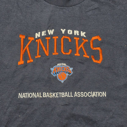 Vintage Lee Sport New York Knicks Shirt Mens Medium Black Blue Embroidered NBA