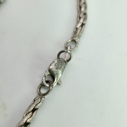 925 Sterling Silver Heng Ngai Necklace Genuine Diamond 1/2 Ct V Shape Vintage