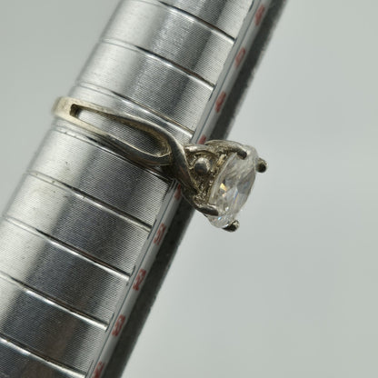 Ring White stone Sterling Silver 925. Womens Jewelry size 5.25 Vintage