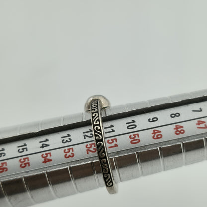 Bask ring sterling silver peridot cabochon band 925 Artisan Stackable 5.75