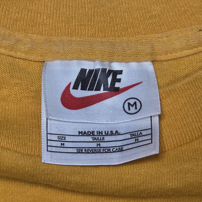 Rare Vintage Nike T-Shirt Men’s Medium Yellow Embroidered Swoosh 90s 2000s USA