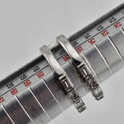 Estate Baguette & Round Colorless Stone Wedding Band  Stack Incomplete Sz 7.5