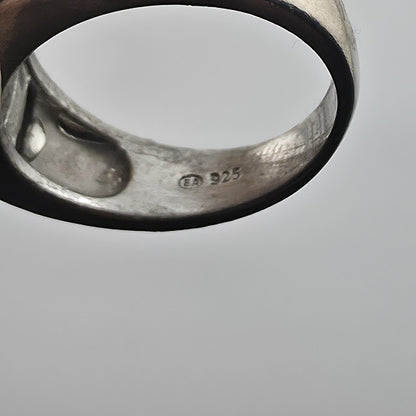 Sterling Silver Ring Three Stones 6.9g  Size 7