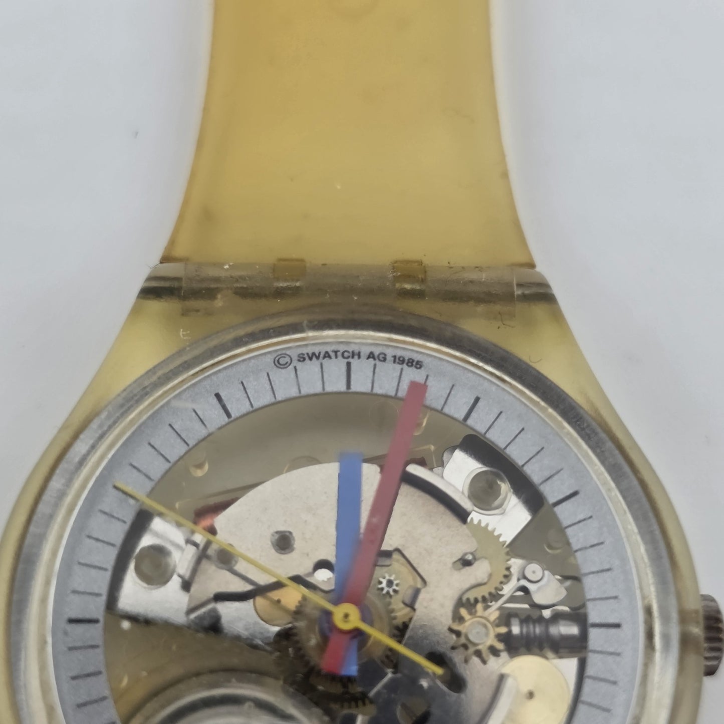 Swatch GK100 Jelly Fish Transparent Gent 34mm 1985 Vintage AG1985 Swiss Watch