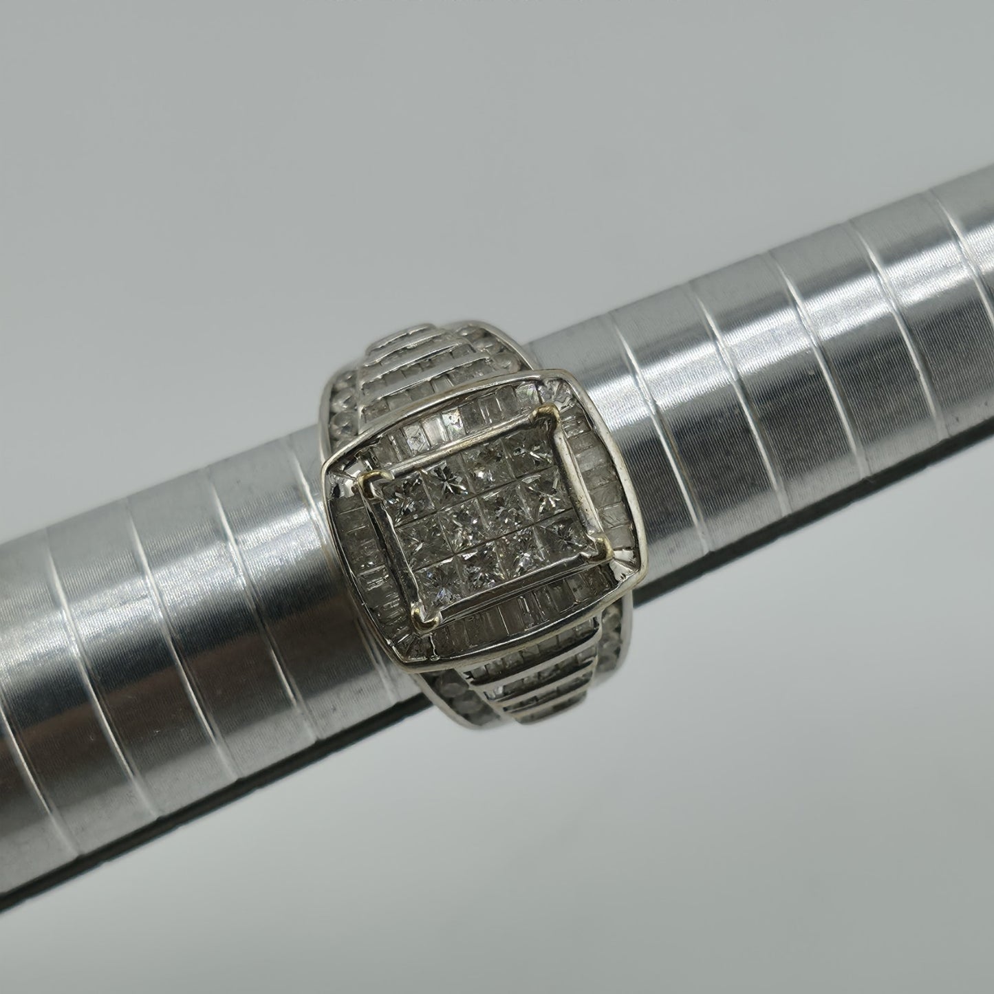 3 CT Diamond 10K Whit Ring Wedding Anniversary Princess cut Diamond Women 7