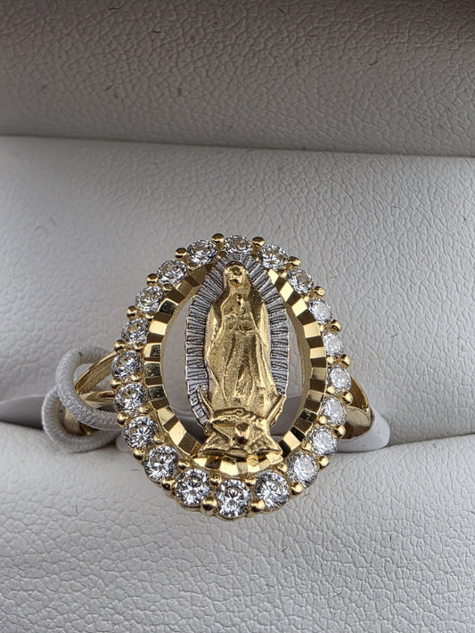 Cynthia Rowley Sterling Silver 925 Madonna Ring 8 Catholic Christian Oval BG New