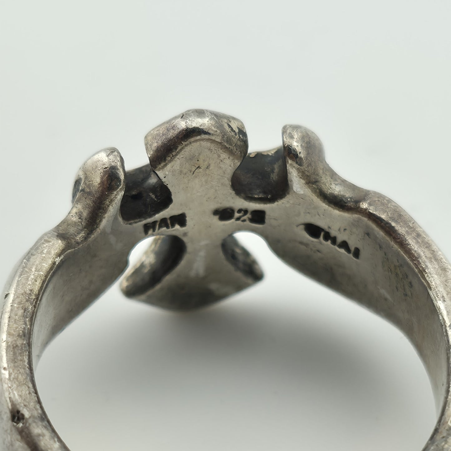 Sterling Silver Ring Gothic Cross Religious  Heavy 10g Size 9.75 Vintage Punk