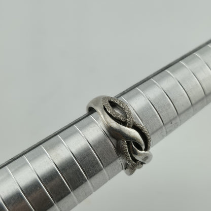 Vintage Sterling Silver Ring  925 Intertwined Design Size 7.5