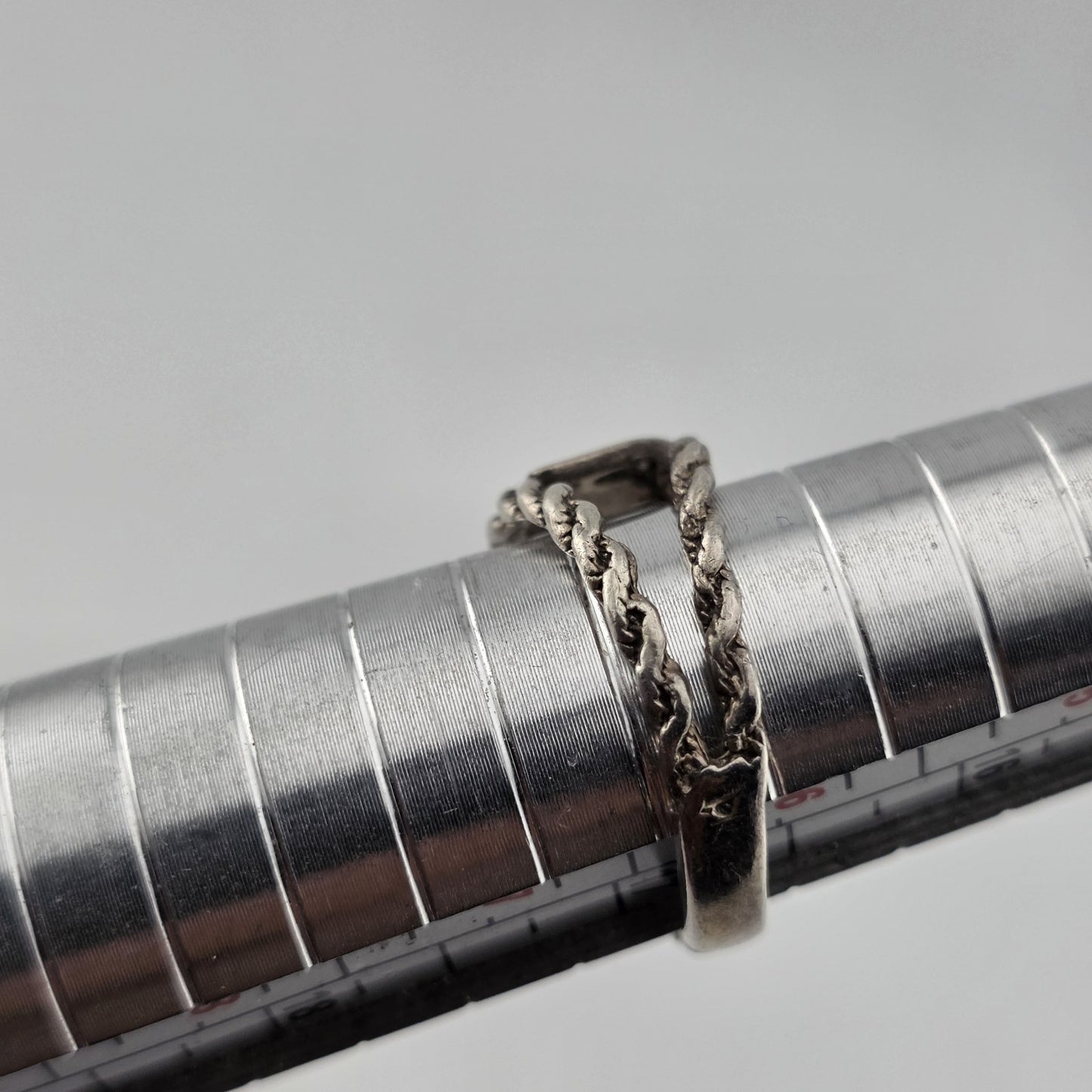 Narcotics Anonymous Sterling Silver Rope Ring  925 NA Size 6.25 Tapered Sober