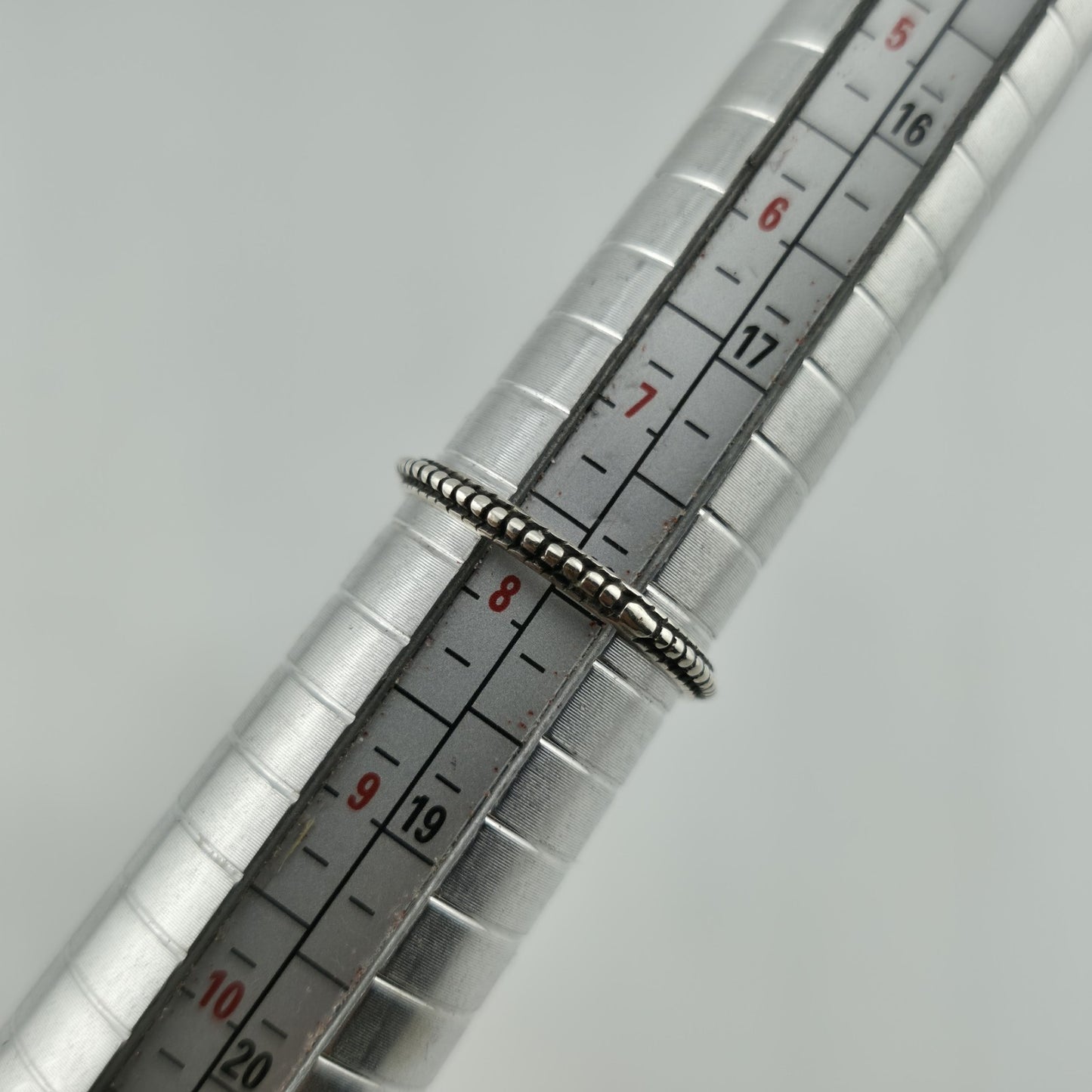 sterling Silver Ring 925 Art Deco Carved Dainty Stackable Minimalist 7.76