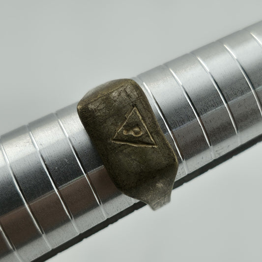 WWII Poland “P” Signet Ring Brass Size 10 Heavy Wear Wartime Military Jewelry