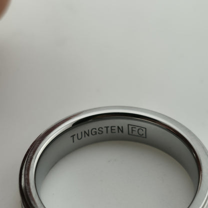 Tungsten Carbide men Women  band  Silver Tone size 6.76