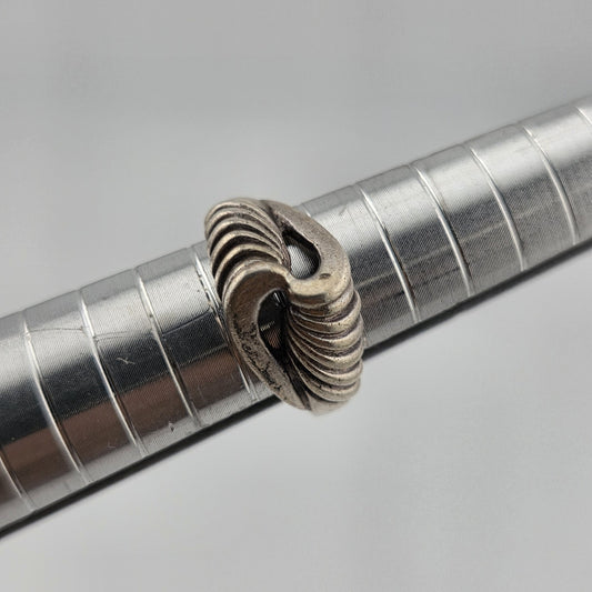 925 Sterling Silver Ring 5 Ribbed Concave Abstract Vintage Artisan uniqu Jewelry