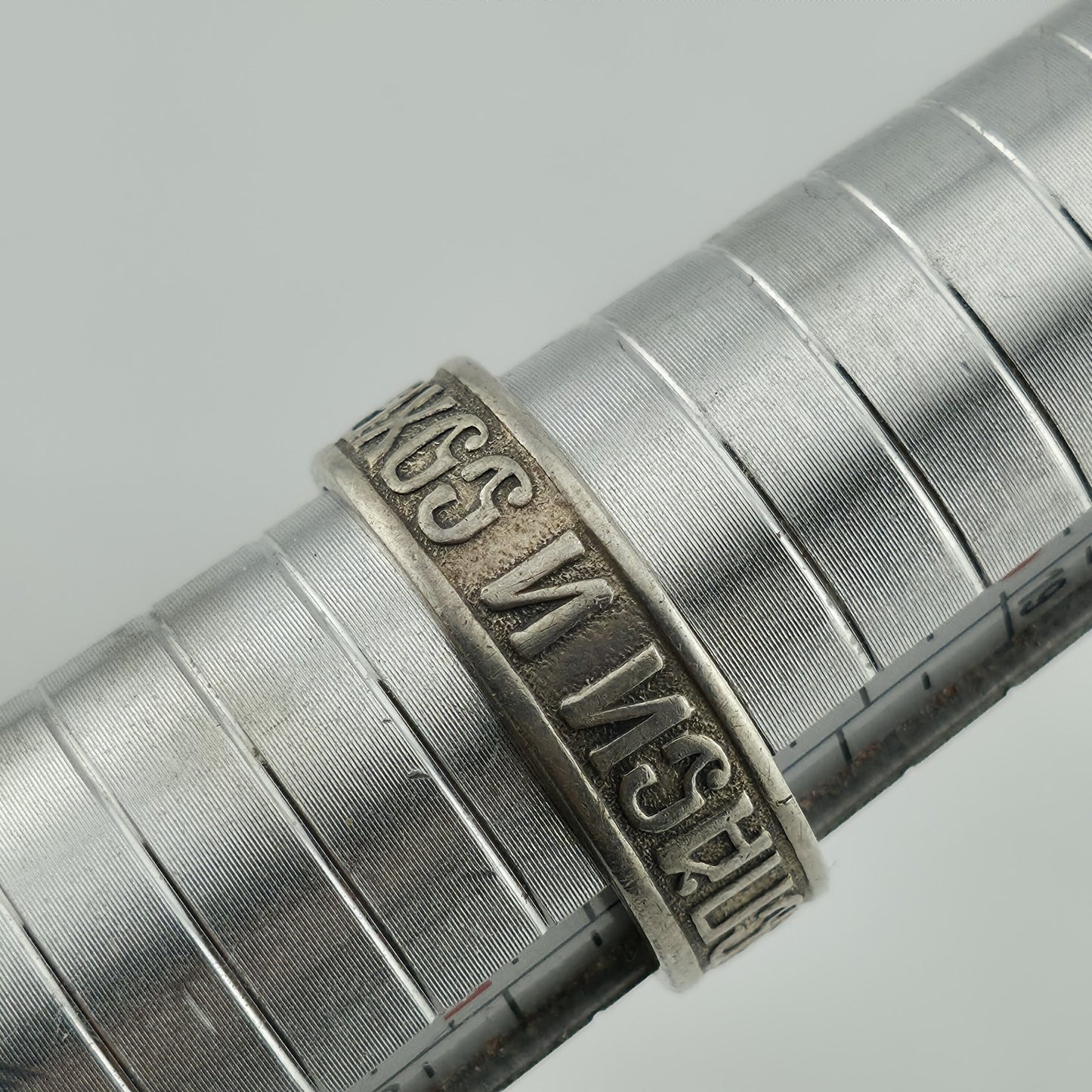 Russian Sterling Silver Ring 925 Band Size 10 Vintage Religious Jewelry USSR