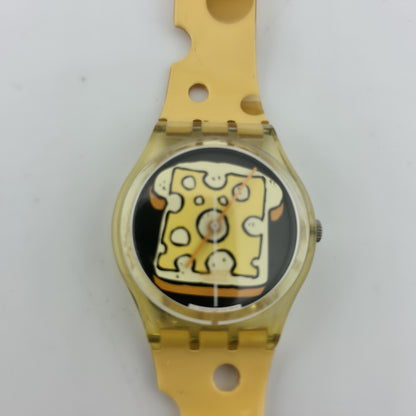 Swatch Watch Special Edition Cheesy Toast GK304 Swiss Cheese New Battery Vintage