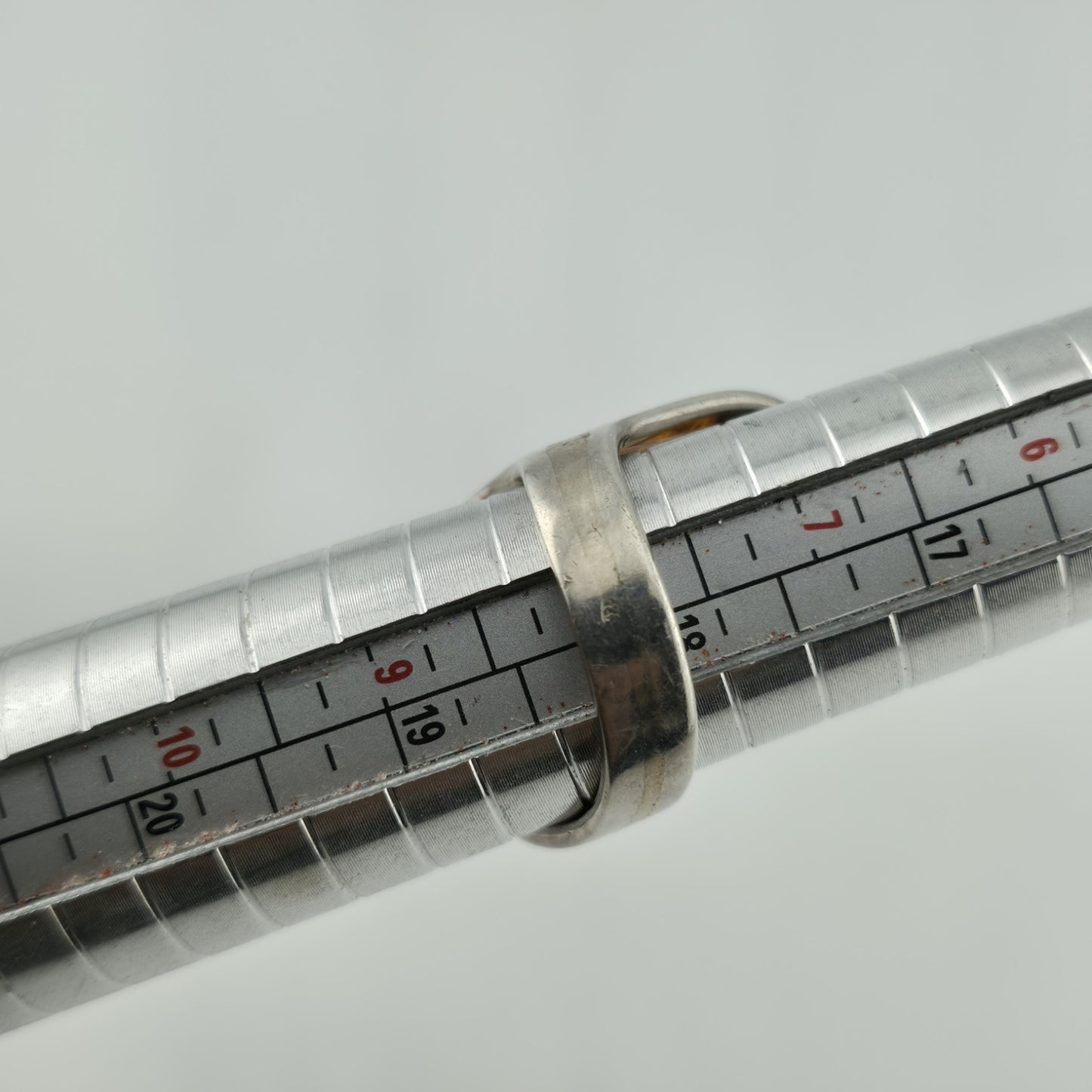 Vintage Ring MCM Sterling Silver Natural Honey Amber Unique Abstract Adjustable