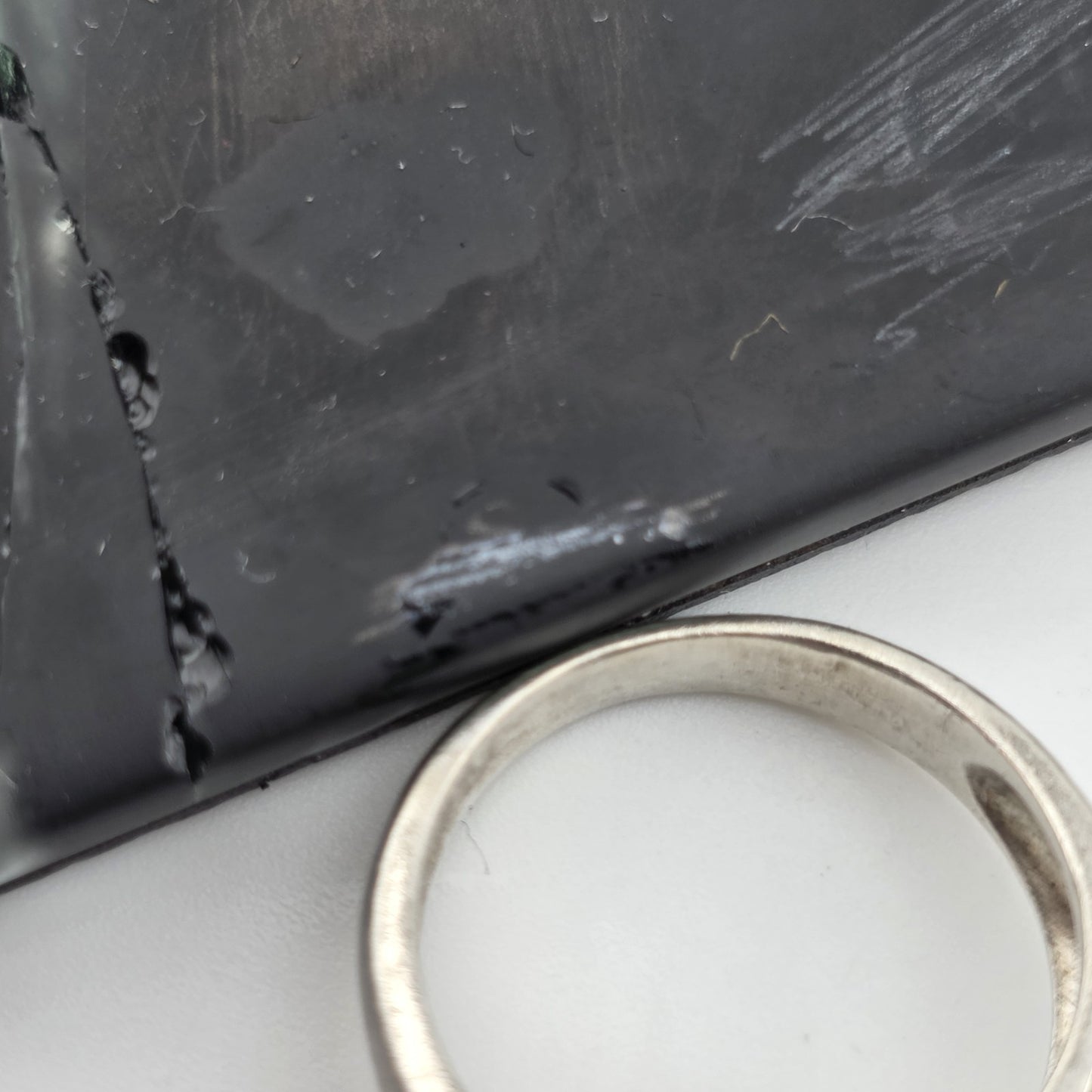 .925 Sterling Silver Ring  Oval Cut  Green Stone Solitaire Vintage Size 6.5