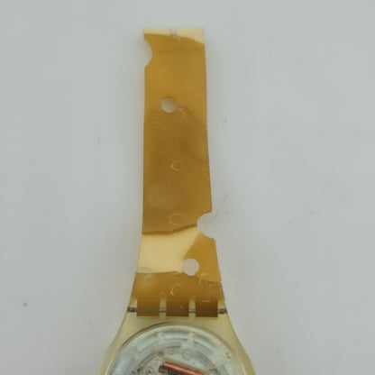 Swatch Watch Special Edition Cheesy Toast GK304 Swiss Cheese New Battery Vintage