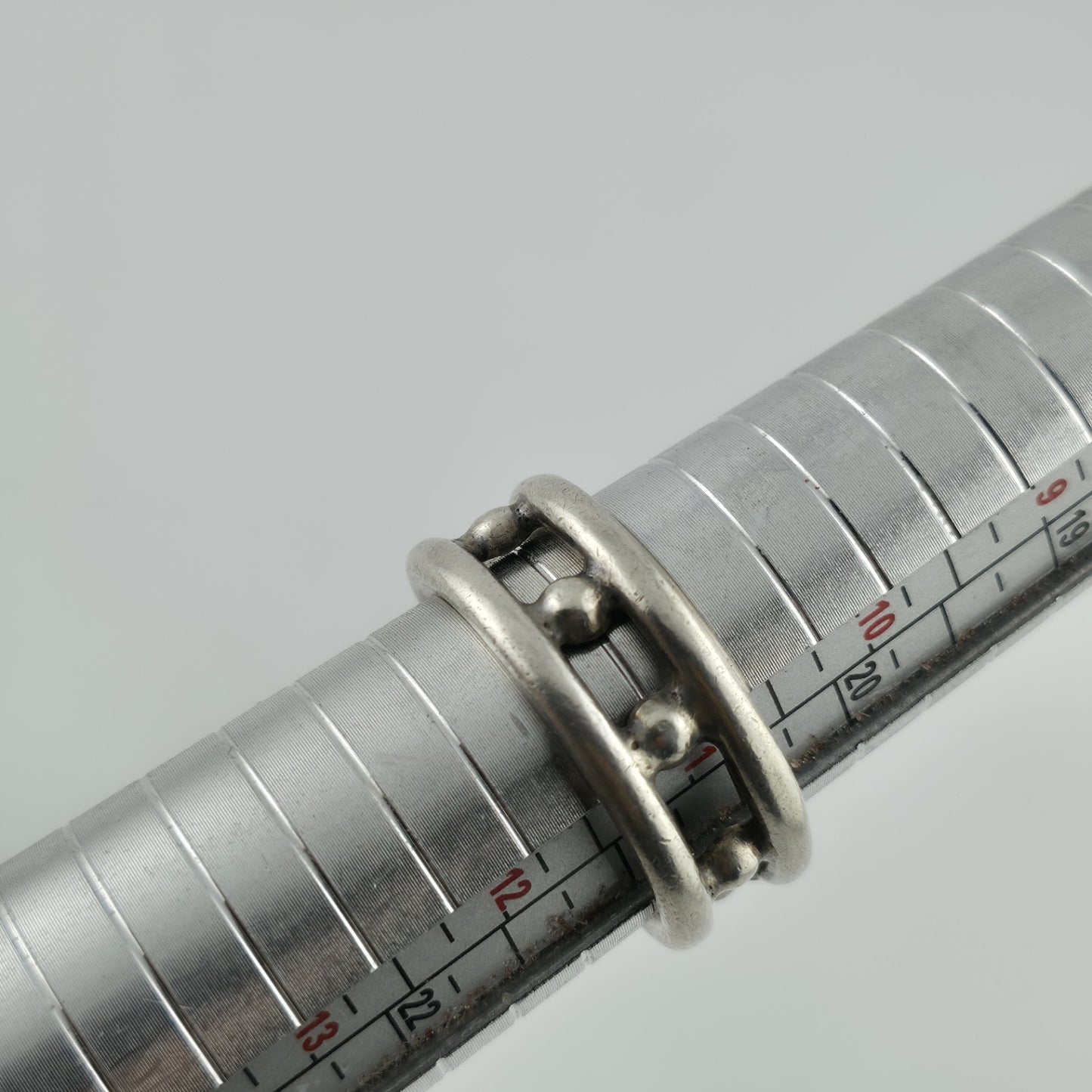 925 Sterling Silver Ring Vintage Mexico Beaded Band Artisan Large Size 11