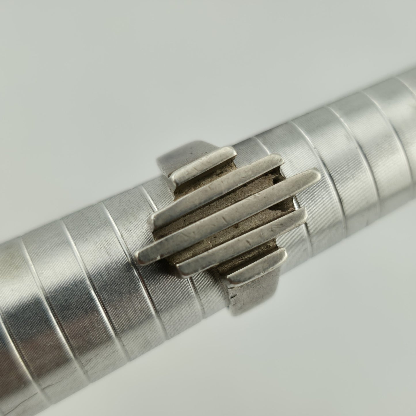 Sterling Silver Ring Mid Century Brutalist Abstract Native M.R Mexico Size 8