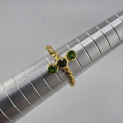 925 Sterling Silver Ring Jewelry gems Natural Chrome Diopside Size 5 Green Stone