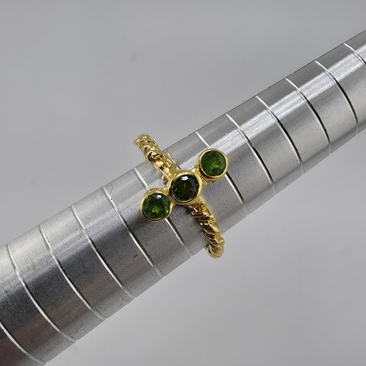 925 Sterling Silver Ring Jewelry gems Natural Chrome Diopside Size 5 Green Stone