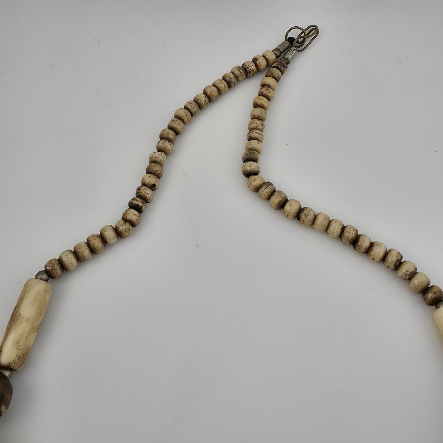 Tribal Necklace Tibetan dZi African Batik Beads Vintage 30in