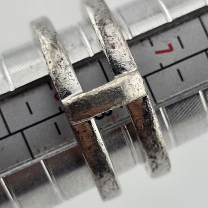 Estate Baguette & Round Colorless Stone Wedding Band  Stack Incomplete Sz 7.5