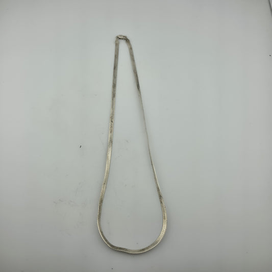 Sterling Silver Herringbone Necklace Solid 925 Italian Chain 18 Inches