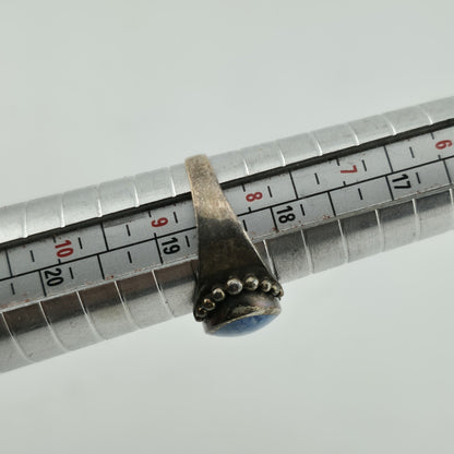 Sterling Silver Ring Oval Turquoise Size 8.76 Vintage