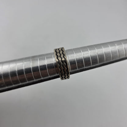 Sterling Silver 925 Ring Artisan Tribal Band Size 7.50 Rare