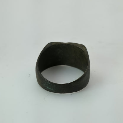 WWII German 27th Panzer Division Brass Ring Size 7.25 Battle Worn Eastern Front