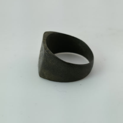 WWII German 27th Panzer Division Brass Ring Size 7.25 Battle Worn Eastern Front