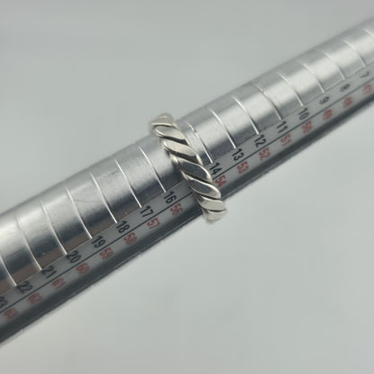 Vintage Mexico 925 Sterling Silver Twisted Rope Band Ring Size 7